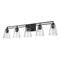 Z-Lite Lyna Vanity, 5-Light, 38.75 In.W x 6.5 In.L x 9 In.H, Matte Black/Clear 823-5V-MB - alternate 6